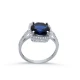 Square Shape Round Sapphire 925 Sterling Silver Ring Square Shape Round Sapphire 925 Sterling Silver Ring