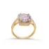 Square Shape Round Light Purple Sterling Silver Ring