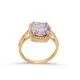 Square Shape Round Light Purple Sterling Silver Ring Square Shape Round Light Purple Sterling Silver Ring