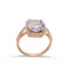 Square Shape Round Light Purple Sterling Silver Ring Square Shape Round Light Purple Sterling Silver Ring