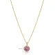 Round Pink CZ 925 Sterling Silver Necklace