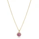 Round Pink CZ 925 Sterling Silver Necklace