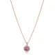 Round Pink CZ 925 Sterling Silver Necklace