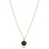 Round Emerald CZ Sterling Silver Necklace