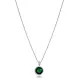 Round Emerald CZ Sterling Silver Necklace Round Emerald CZ Sterling Silver Necklace