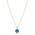Round Design Aquamarine CZ Stone Charm Necklace