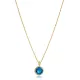 Round Design Aquamarine CZ Stone Charm Necklace Round Design Aquamarine CZ Stone Charm Necklace