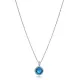 Round Design Aquamarine CZ Stone Charm Necklace Round Design Aquamarine CZ Stone Charm Necklace