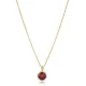 Round Design Garnet CZ Stone Charm Necklace Round Design Garnet CZ Stone Charm Necklace