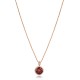 Round Design Garnet CZ Stone Charm Necklace Round Design Garnet CZ Stone Charm Necklace