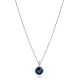 Round Sapphire CZ 925 Sterling Silver Necklace Round Sapphire CZ 925 Sterling Silver Necklace