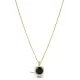 Square Shape Round Black CZ Sterling Silver Necklace Square Shape Round Black CZ Sterling Silver Necklace