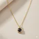 Square Shape Round Black CZ Sterling Silver Necklace Square Shape Round Black CZ Sterling Silver Necklace