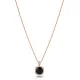 Square Shape Round Black CZ Sterling Silver Necklace Square Shape Round Black CZ Sterling Silver Necklace