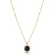Square Shape Round Black CZ Sterling Silver Necklace | 925 Sterling Silver Wholesale | Sade Silver Square Shape Round Black CZ Sterling Silver Necklace - Sade 925 Silver Jewelry