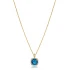 Square Shape Round Aquamarine Sterling Silver Necklace