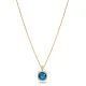 Square Shape Round Aquamarine Sterling Silver Necklace Square Shape Round Aquamarine Sterling Silver Necklace