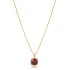 Square Shape Round Garnet CZ Sterling Silver Necklace