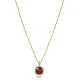 Square Shape Round Garnet CZ Sterling Silver Necklace Square Shape Round Garnet CZ Sterling Silver Necklace