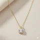 Square Shape Round White CZ Sterling Silver Necklace Square Shape Round White CZ Sterling Silver Necklace