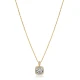 Square Shape Round White CZ Sterling Silver Necklace - Sade 925 Silver Jewelry
