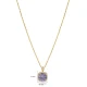 Square Shape Round Light Purple 925 Silver Necklace