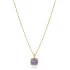 Square Shape Round Light Purple 925 Silver Necklace