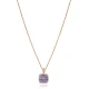 Square Shape Round Light Purple 925 Silver Necklace
