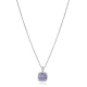 Square Shape Round Light Purple 925 Silver Necklace