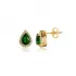 Pear Emerald CZ 925 Sterling Silver Earrings