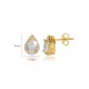 Pear Design White CZ Stone Stud Earring Pear Design White CZ Stone Stud Earring
