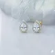 Pear Design White CZ Stone Stud Earring Pear Design White CZ Stone Stud Earring