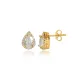 Pear Design White CZ Stone Stud Earring Pear Design White CZ Stone Stud Earring