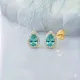 Pear Aquamarine CZ 925 Sterling Silver Earrings Pear Aquamarine CZ 925 Sterling Silver Earrings