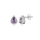 Pear Amethyst CZ 925 Sterling Silver Earrings Pear Amethyst CZ 925 Sterling Silver Earrings