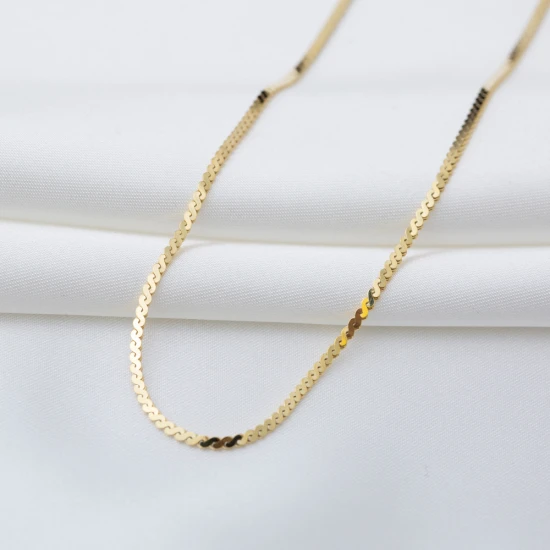 Thin Serpentine Chain 1.6mm Sterling Silver Necklace Thin Serpentine Chain 1.6mm Sterling Silver Necklace