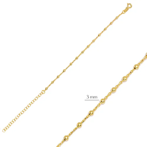 Minimal Ball Chain 925 Sterling Silver Bracelet