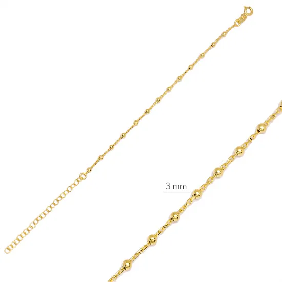 Minimal Ball Chain 925 Sterling Silver Bracelet Minimal Ball Chain 925 Sterling Silver Bracelet