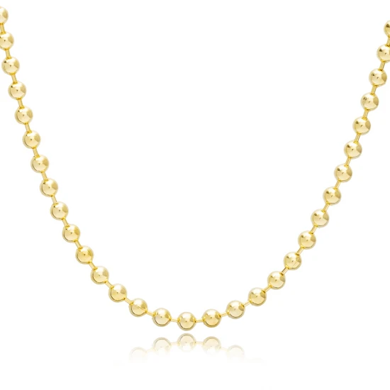 Stylish Beaded 3mm Ball 925 Sterling Silver Necklace | 925 Sterling Silver Wholesale | Sade Silver Stylish Beaded 3mm Ball 925 Sterling Silver Necklace - Sade 925 Silver Jewelry