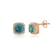 Square Shape Round Aquamarine CZ 925 Silver Earrings Square Shape Round Aquamarine CZ 925 Silver Earrings