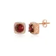 Square Shape Round Garnet CZ Sterling Silver Earrings Square Shape Round Garnet CZ Sterling Silver Earrings