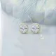 Square Shape Round White CZ Stud Earring Square Shape Round White CZ Stud Earring