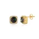 Square Shape Round Mystic Topaz Stud Earring Square Shape Round Mystic Topaz Stud Earring