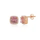 Square Shape Round Pink CZ 925 Sterling Silver Earrings Square Shape Round Pink CZ 925 Sterling Silver Earrings