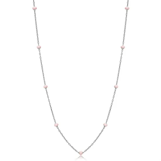 Beaded Enamel Chain 925 Sterling Silver Necklace - Sade 925 Silver Jewelry
