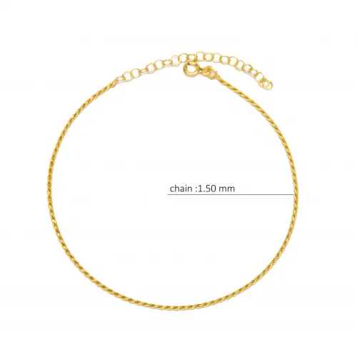 Rope Chain Stylish Women 925 Sterling Silver Anklet