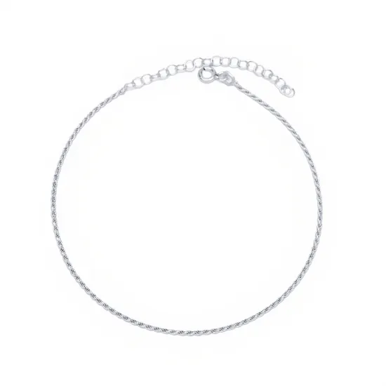 Rope Chain Stylish Women 925 Sterling Silver Anklet Rope Chain Stylish Women 925 Sterling Silver Anklet