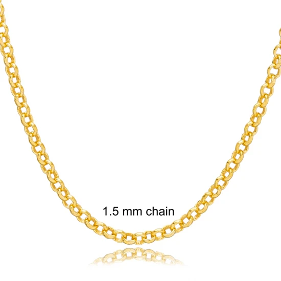 Turkish Rolo Chain 925 Sterling Silver Necklace Turkish Rolo Chain 925 Sterling Silver Necklace