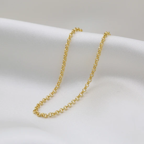 Turkish Rolo Chain 925 Sterling Silver Necklace Turkish Rolo Chain 925 Sterling Silver Necklace