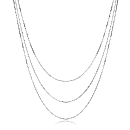 Triple Layered Snake Chain 925 Sterling Silver Necklace Triple Layered Snake Chain 925 Sterling Silver Necklace